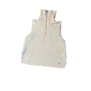 Cinque Women’s Ivory Cropped Turtle Neck Wool Blend Knit Sweater Vest Size M